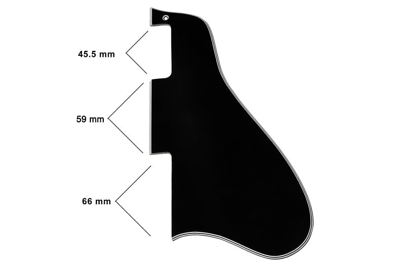 Pickguard For Gibson ES-335 LONG, 5-Ply BLACK image 1