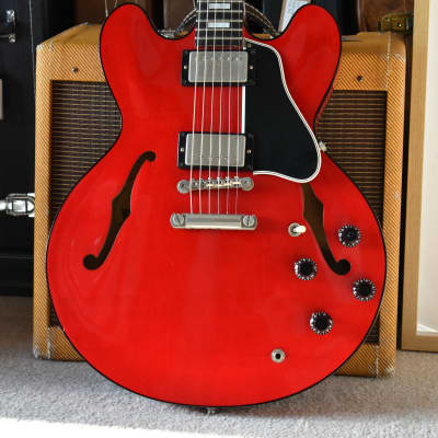 2000 Gibson USA Limited Edition ES-335 BP Translucent Red, Black Binding, Ebony Board w/OHSC, RARE image 5