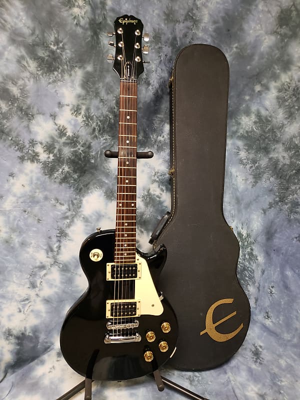 2015 Korean Epiphone Les Paul Studio Ebony Pro Setup Hard Shell