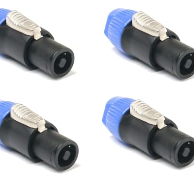 4 Speakon Twist-Lock Speaker Cable Connector Plugs by SuperFlex Gold image 1