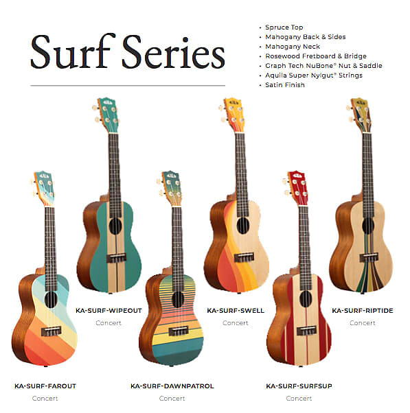 Kala Surf Series Ukulele Concert Size Ukulele Reverb