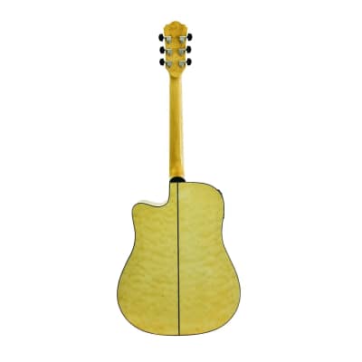 J&D Acoustic Electric Guitar, Quilted Maple Top, Back & Sides, Gloss Finish, by CNZ Audio image 2