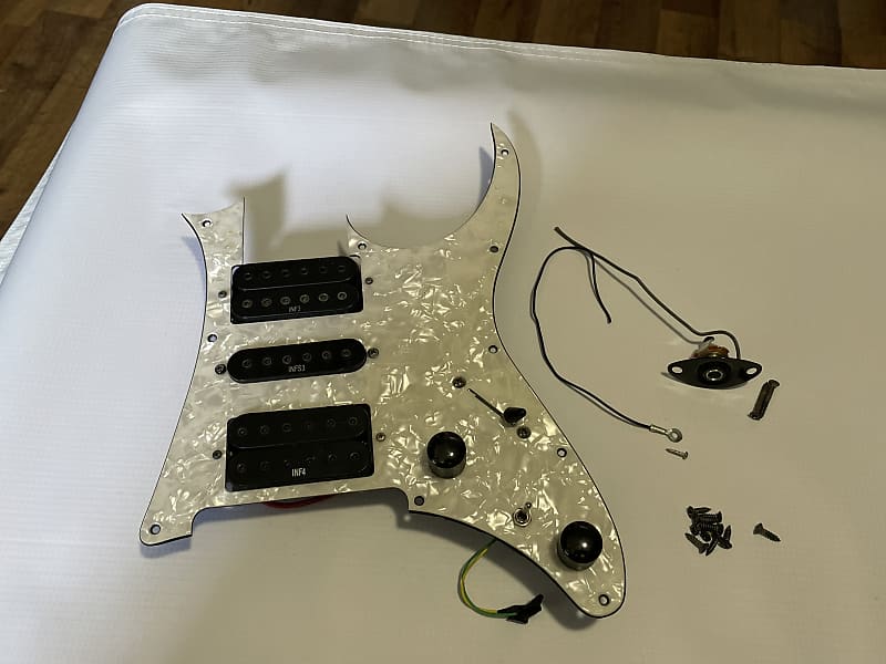 2000's Ibanez RG350DXZ Guitar Factory Loaded White Pearloid Pickguard  Pickups, Electronics