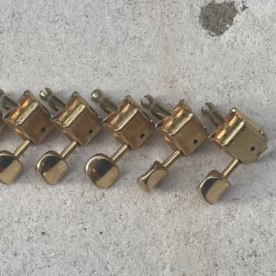 Rare find set of six 6 a side vintage gold 1960s double line Kluson tuners for Fender Stratocaster Jazzmaster Jaguar D-169400 patent image 4