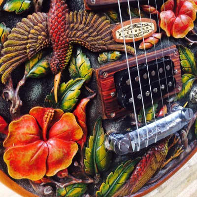 Blueberry Guitar Electric Birds and Flowers 2022 - Hand Carved & Handmade image 9