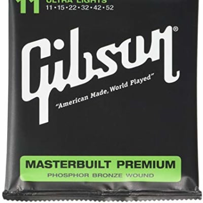 Gibson Masterbuilt Premium Phosphor Bronze Ultra Lights, 11-52 image 2