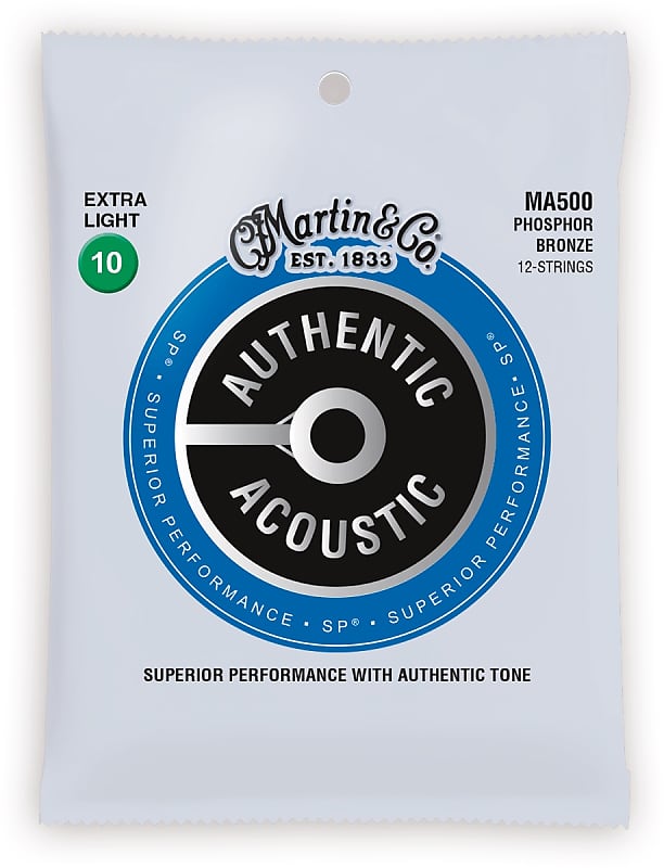 Martin MA500 Extra Light 12-String Acoustic Guitar Strings image 1