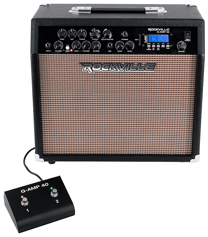 Rockville G-AMP 40 Guitar Combo Amplifier Amp Bluetooth/Mic In/USB/Footswitch image 1