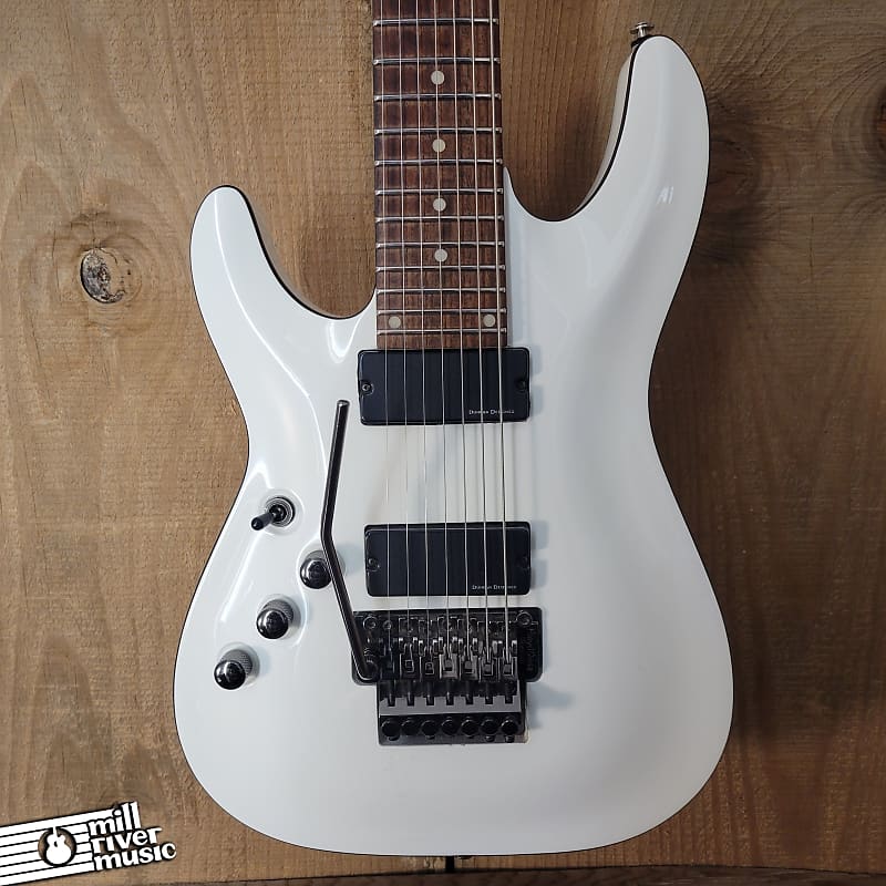 Schecter Hellraiser C-7 FR7 7-String Electric Guitar White Left-Handed Used