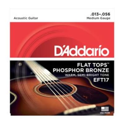 D'Addario EFT17 Flat Tops Acoustic Guitar Strings Medium .013-.056 image 1