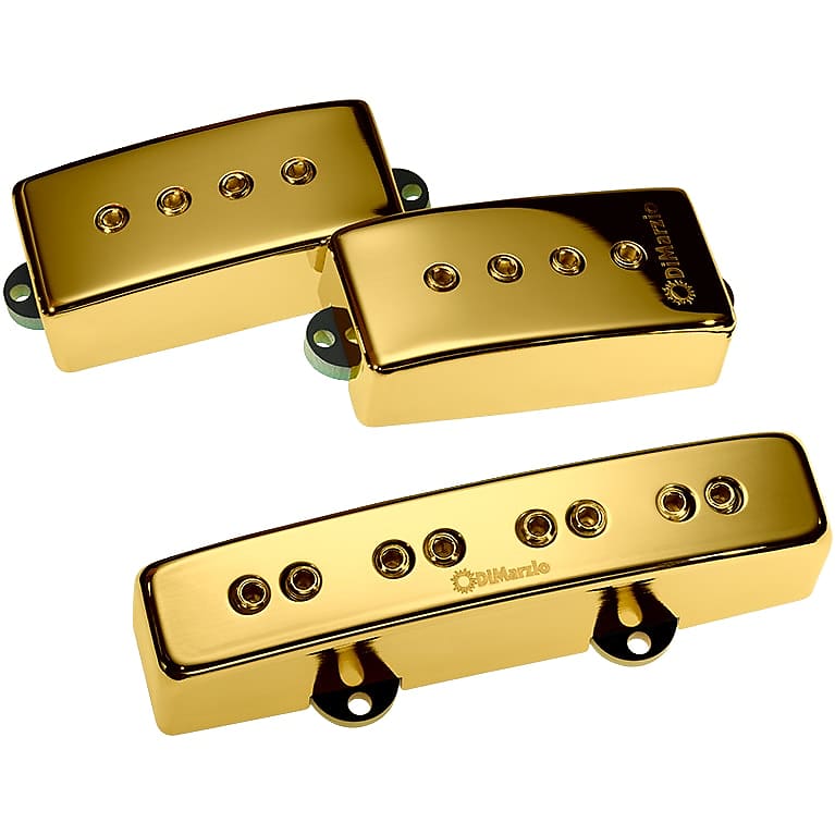 DiMarzio DP307 Relentless PJ Pickup Pair Gold Cover | Reverb Canada