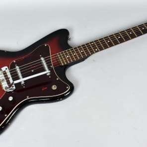 1960's Silvertone 1452 Danelectro Redburst Lipstick Pickup Electric Guitar image 1