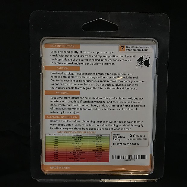 HEARHEED High fidelity hearing protectors and travel case Reverb