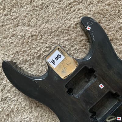 Black Solid Mahogany Wood Guitar Double Cutaway HH Body image 6