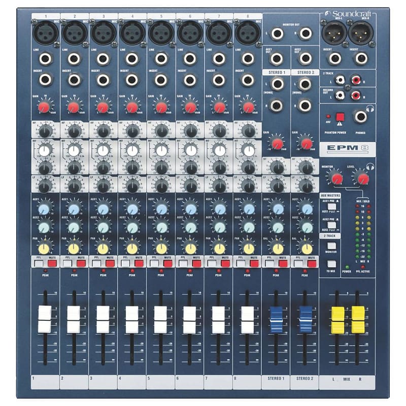 Soundcraft EPM8 8-Channel Multi-Format 8 Mono + 2 Stereo Analog Mixer Console image 1