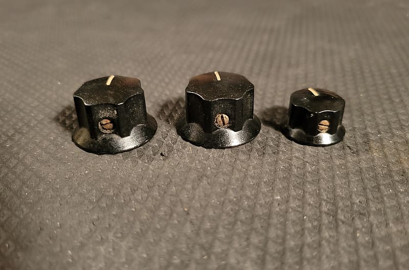 Vintage 1960s/70s Fender Jazz Bass Knob Set Volume Tone Reverb