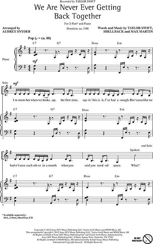 We Are Never Ever Getting Back Together Reverb