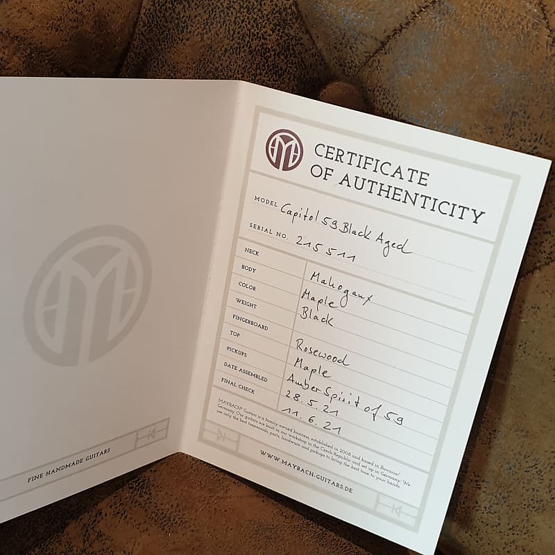 Maybach Capitol 59 Black Aged + 2,93 kg + NEW + incl. | Reverb Maybach Capitol 59 Black Aged + 2,93 kg + NEW + incl. | Reverb