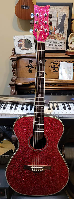 Daisy Rock SGS-DR6205 Deep Pink Sparkle Acoustic Guitar image 1