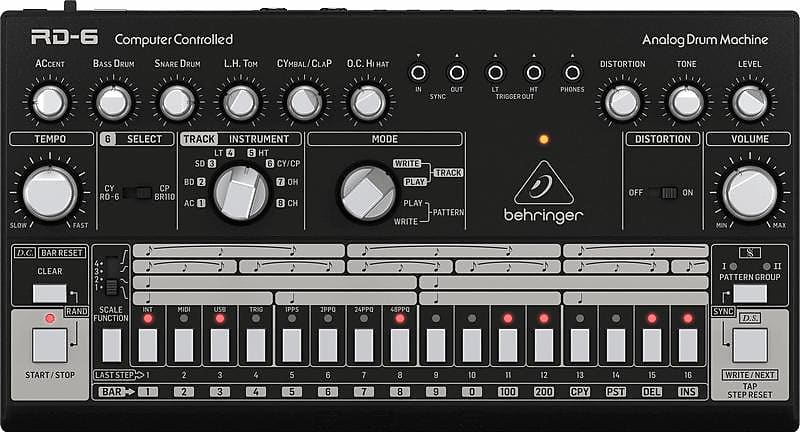 Behringer RD-6-BK Analog Drum Machine - Black image 1