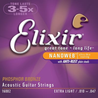 Elixir Nanoweb Phosphor Bronze Extra Light Acoustic Strings image 2
