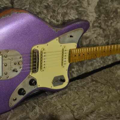 American Fender Jaguar Relic Custom Purple Sparkle image 6
