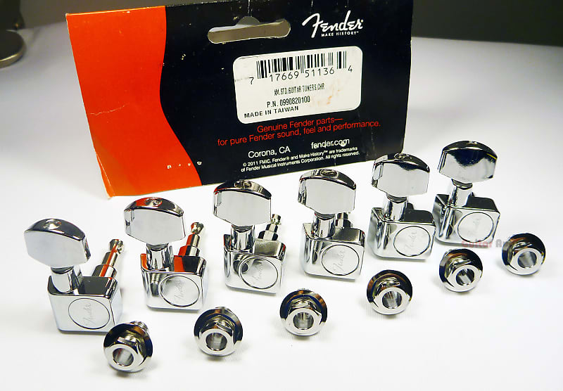 Genuine Fender American Standard Chrome Peg Keys Tuners / Tuning Machines image 1