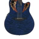 Ovation Celebrity Elite Plus Mid Acoustic Electric Guitar Blue Transparent Quilt