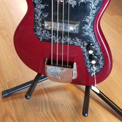 Teisco Checkmate Mustang style 1960's bass guitar, Japanese image 2