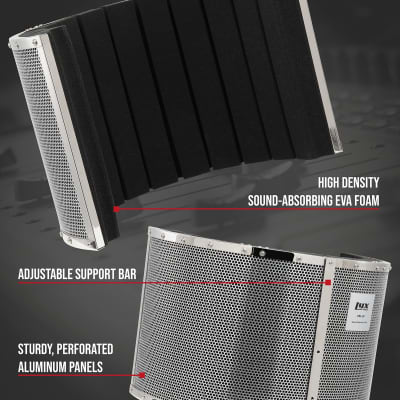 LyxPro VRI-20 Portable Microphone Isolation Shield for Studio & Home Recording image 3