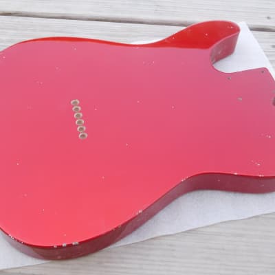 BloomDoom Nitro Lacquer Aged Relic Candy Apple Red T-Style Vintage Custom Guitar Body image 14
