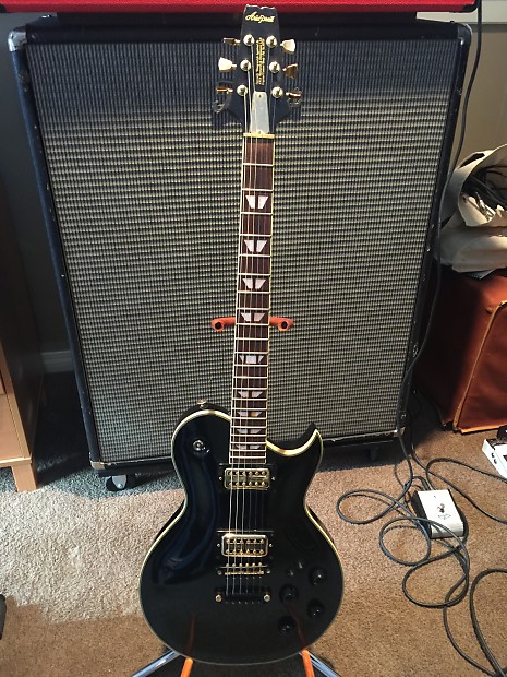 Aria Pro II PE 60 Black and Gold 1983 MIJ no pickups