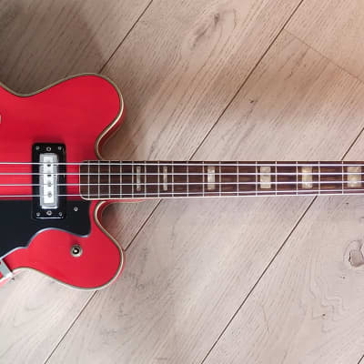 Columbus Hollowbody Bass early 70s Red image 6