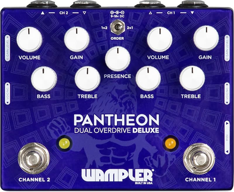 Wampler Pantheon Deluxe Dual Overdrive Guitar Effects Pedal image 1