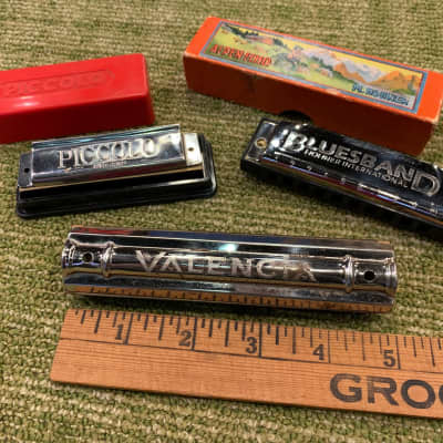 Vintage Piccolo, Hohner and Valencia Harmonica Lot Made in East Germany image 11