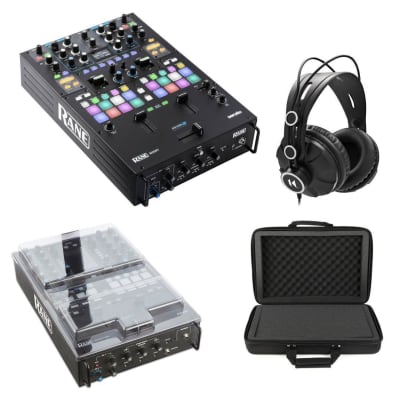RANE SEVENTY Solid Steel Precision Performance Battle Mixer with Magma CTRL Case, Decksaver Cover, and Closed-Back Studio Monitor Headphones Bundle image 1