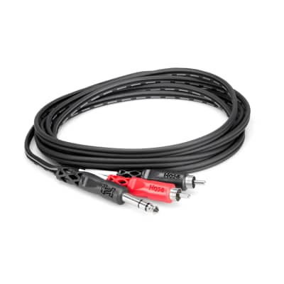 Hosa TRS-201 Insert Cable, 1/4 in TRS to Dual RCA, 1 m image 2