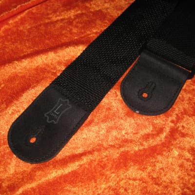 Levy's Black Nylon  Extra Long Guitar Strap w/ Levy's Logo image 4