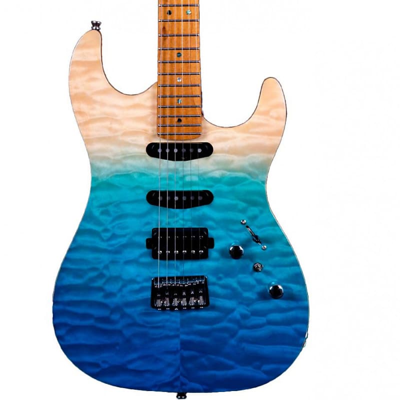 Jet JS1000 Electric Guitar Blue Quilted Top | Reverb