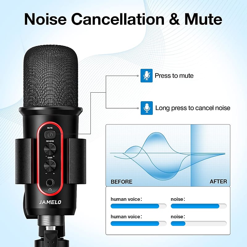 AKT USB Podcast Condenser Microphone Streaming Recording MIC pro Cardioid  Mic Kit with Tripod for Skype r Karaoke Gaming