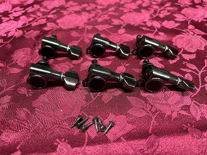 Gotoh SG381 Machine Heads, 6 Inline, Right handed 1993 Cosmo Black image 1