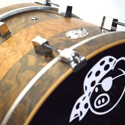 Pork Pie Percussion 4-Piece Custom 8-Ply Maple Drum Set (10/12/16/22") with Walnut/Sapele Satin Veneer image 6