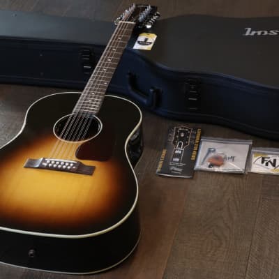 MINTY! 2021 Gibson J-45 12-String Acoustic/ Electric Guitar Vintage Sunburst + OHSC for sale