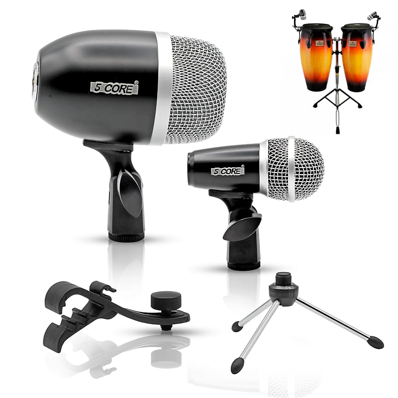 5 Core Conga Tom Snare Microphone Set Professional Cardioid Reverb