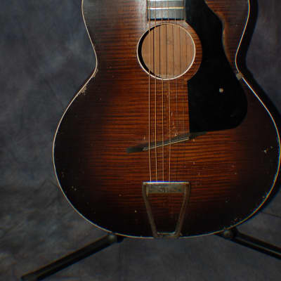 1930's Regal Kay Archtop Roundhole Acoustic Guitar Neck Reset Pro Setup Soft Shell Case image 2