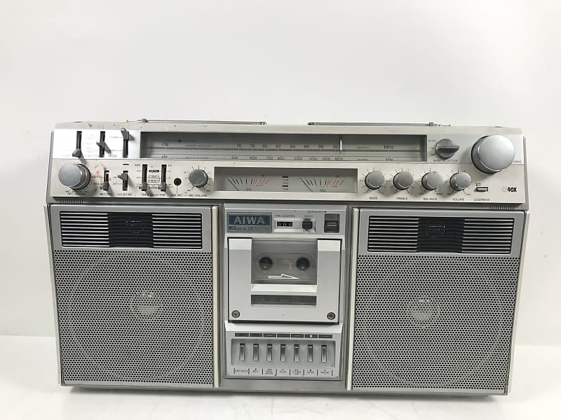 AIWA CS-90X Stereo Boombox Cassette Recorder  			