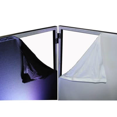 ProX XF-4X3048B Black Aluminum 4 Panel DJ Booth LED Facade & Bag image 13