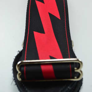 NEW! Souldier Guitar Straps - Lightning Bolt - Black Seatbelt - Leather Ends image 2