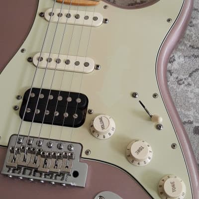 Fender Deluxe Lone Star Stratocaster 2014 - 2016 Burgundy Mist Metallic strat split maple Mexico MIM image 4