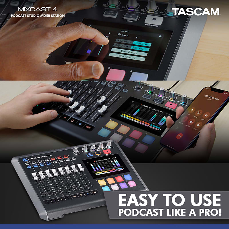 Tascam Mixcast 4 S Podcast Studio Mixer Station with Built-in